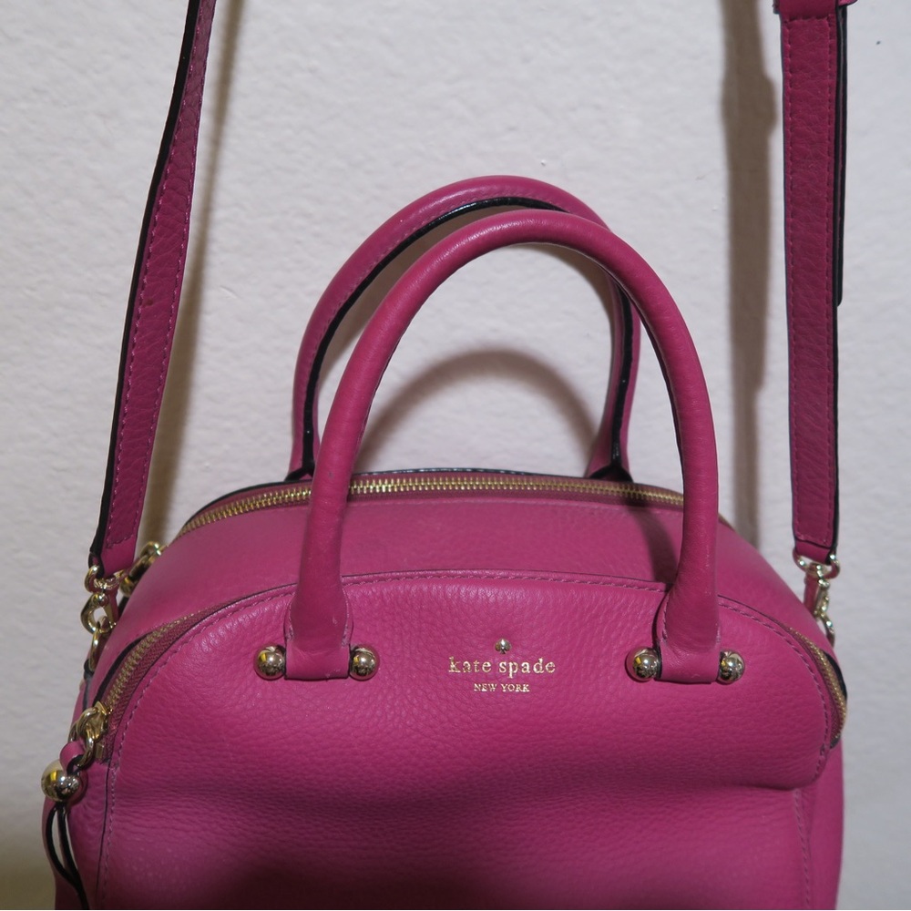 Kate Spade Pink Satchel with Gold Accents